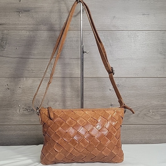 Vilenca Holland Handbags - Vilenca Holland for Anthropologie Brown Woven Leather Crossbody Shoulder Bag